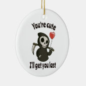 ロマンチックなハートと可愛い死神 セラミックオーナメント (右)