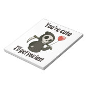 ロマンチックなハートと可愛い死神 ノートパッド (回転)