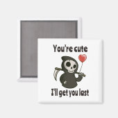 ロマンチックなハートと可愛い死神 マグネット (正面/裏面)