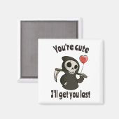 ロマンチックなハートと可愛い死神 マグネット (正面/裏面)