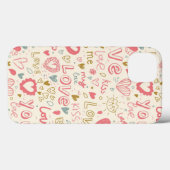 ロマンチックなハートと唇のパターン Case-Mate iPhoneケース (裏面 (横))