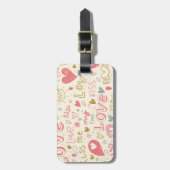 ロマンチックなハートと唇 ラゲッジタグ (正面縦)