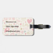ロマンチックなハートと唇 ラゲッジタグ (裏面横)