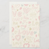 ロマンチックなハートと唇 便箋 (正面/裏面)