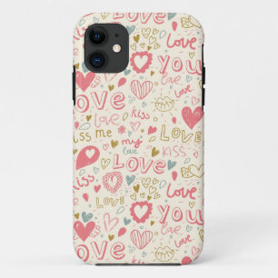 ロマンチックなハートと唇 iPhone 11 ケース