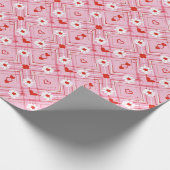 ロマンチックなハートと花ダイヤモンドラッパー ラッピングペーパー (角)