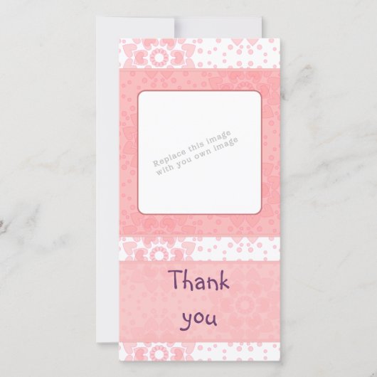 ロマンチックなハートのデザイン サンキューカード (正面)