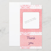 ロマンチックなハートのデザイン サンキューカード (正面/裏面)