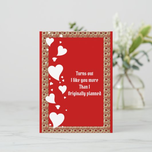 ロマンチックなハートの彼氏用バレンタインカード , エレガントでロマンチックな赤いバレンタインデーの (スタンド正面)