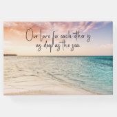 ロマンチックなハートインサンドビーチ結婚式 ゲストブック (裏面)