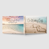 ロマンチックなハートインサンドビーチ結婚式 ゲストブック (全面)