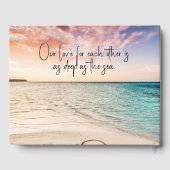 ロマンチックなハートインサンドビーチ結婚式 ゲストブック (裏面)