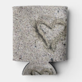 ロマンチックなハートイン・サンド 缶クーラー (正面)