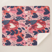 ロマンチックなハートコージーアップザバレンタイン シェルパブランケット (正面(横))