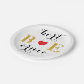 ロマンチックなハートサインの紙皿に恋して ペーパープレート (アングル)