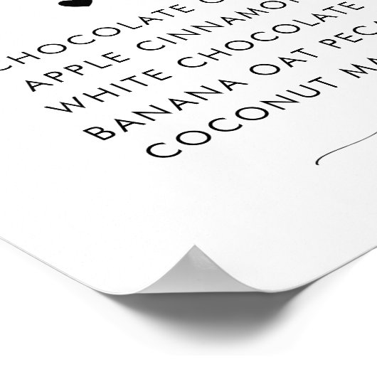 ロマンチックなハートスクリプトクッキーの味結婚のサイン ポスター (角)