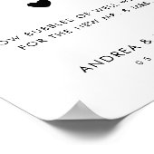 ロマンチックなハートスクリプトバブルセンド結婚オフのサイン ポスター (角)