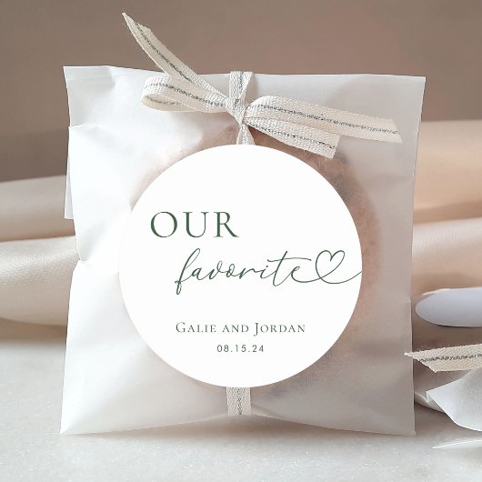 ロマンチックなハートスクリプト私たちのお気に入りの結婚式の引き出物 ラウンドシール
