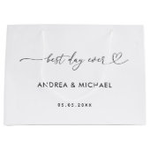 ロマンチックなハートス最高のクリットデイエバーウェディングパーティー ラージペーパーバッグ (正面)