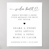 ロマンチックなハートス結婚クリプトのビデオブースの看板 ポスター (正面)