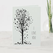 ロマンチックなハートツリーラブ カード (正面)