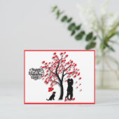 ロマンチックなハートツリー女性カップル シーズンポストカード (スタンド正面)
