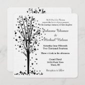 ロマンチックなハートツ結婚リー 招待状 (正面/裏面)