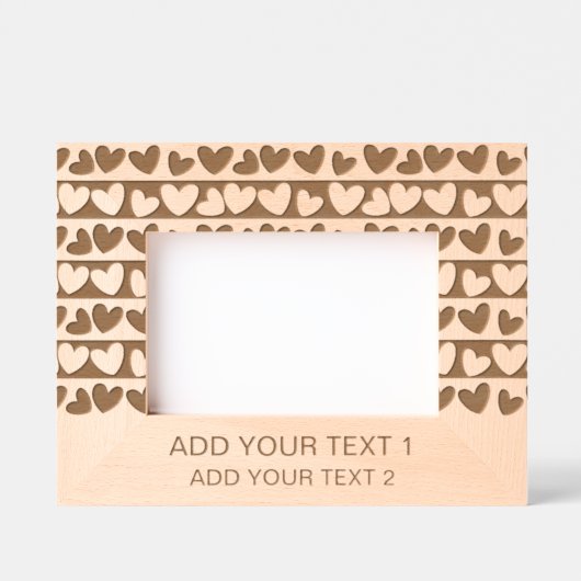 ロマンチックなハートデザインギフトとカスタム文字 レーザー彫刻フレーム (正面)