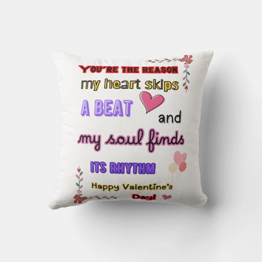 ロマンチックなハートデザイン、カップルのためのラブギフト クッション (裏面)