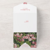 ロマンチックなハートバラガーデンフォトオーバーレイ結婚ズ オールインワン招待状 (外側)