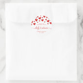 ロマンチックなハートバレンタインデーシャワーありがとう ラウンドシール (バッグ)