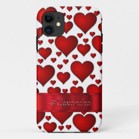 ロマンチックなハートパタパーソナライズされたーン Case-Mate iPhoneケース (裏面)
