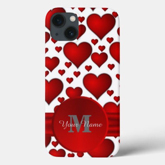 ロマンチックなハートパタモノグラムのーン Case-Mate iPhoneケース (裏面)