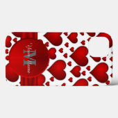 ロマンチックなハートパタモノグラムのーン Case-Mate iPhoneケース (裏面 (横))