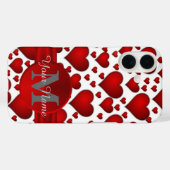 ロマンチックなハートパタモノグラムのーン Case-Mate iPhoneケース (裏面 (横))