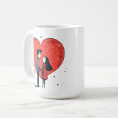 ロマンチックなハートマグバレンタインデー コーヒーマグカップ (正面左)