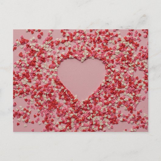 ロマンチックなハートラブハガキ ポストカード (正面)