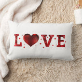 ロマンチックなハートラブピロー ランバークッション (ブランケット)
