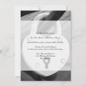 ロマンチックなハートラブロック写真結婚式招待状 招待状 (正面)