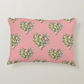 ロマンチックなハートヴィンテージフローラ アクセントクッション (裏面)