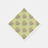 ロマンチックなハートヴィンテージフローラ スタンダードカクテルナプキン (角)