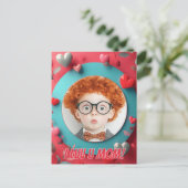 ロマンチックなハート円形 ポストカード (スタンド正面)