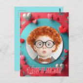 ロマンチックなハート円形 ポストカード (正面/裏面)