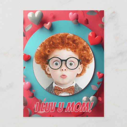 ロマンチックなハート円形 ポストカード (正面)