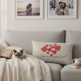 ロマンチックなハート名前をカスタムする新婚のための枕 ランバークッション