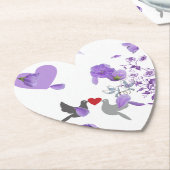 ロマンチックなハート型のコースター結婚で紫色のコースター ペーパーコースター (アングル)