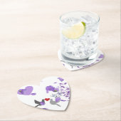 ロマンチックなハート型のコースター結婚で紫色のコースター ペーパーコースター (インサイチュ)