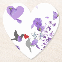 ロマンチックなハート型のコースター結婚で紫色のコースター ペーパーコースター