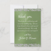 ロマンチックなハート&グリッターオンセージ サンキューカード (裏面)