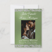 ロマンチックなハート&グリッターオンセージ セーブザデート (裏面)